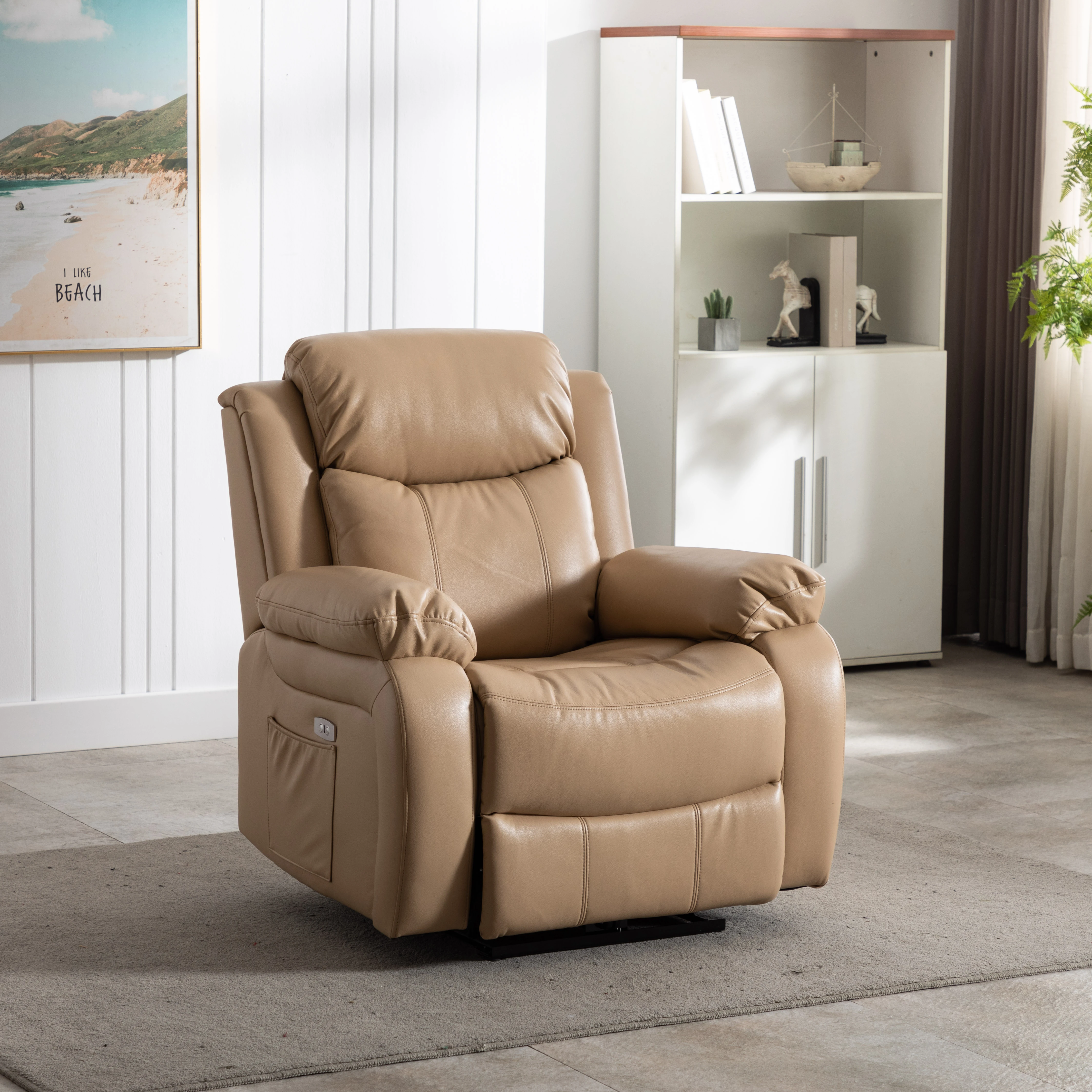 8 point Heated Massage Function Fabric Recliner Chair