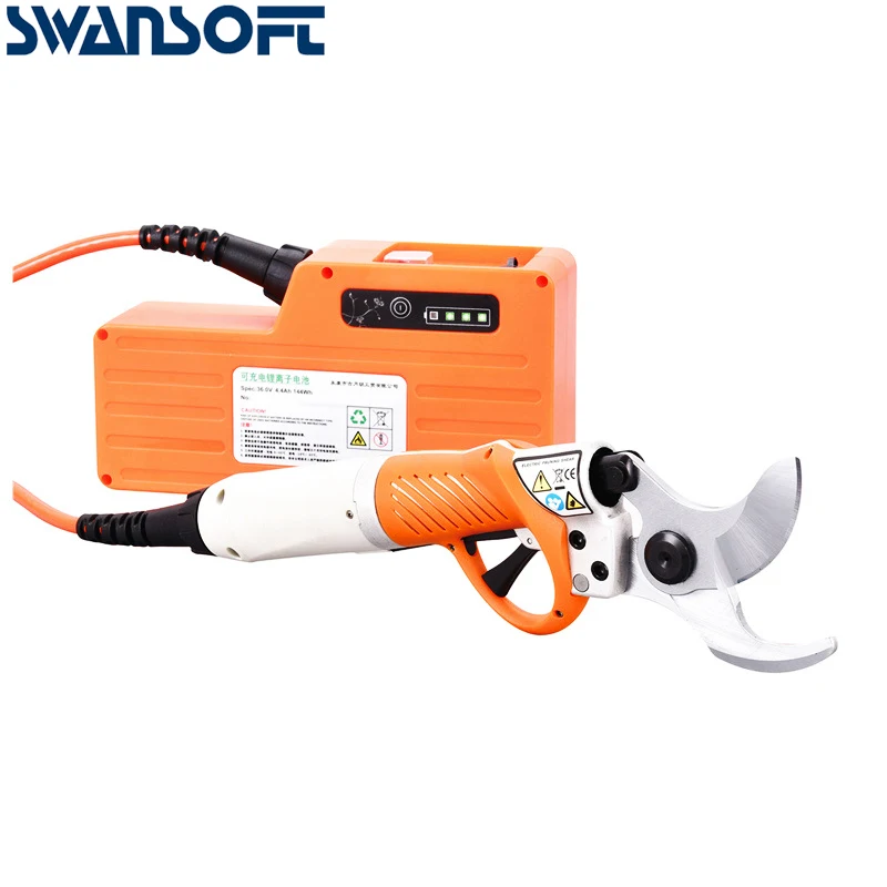 Swansoft High Quality Max. Cutting 45mm Electric Garden Tree Pruning Shear  with 10 Hours of Battery Life