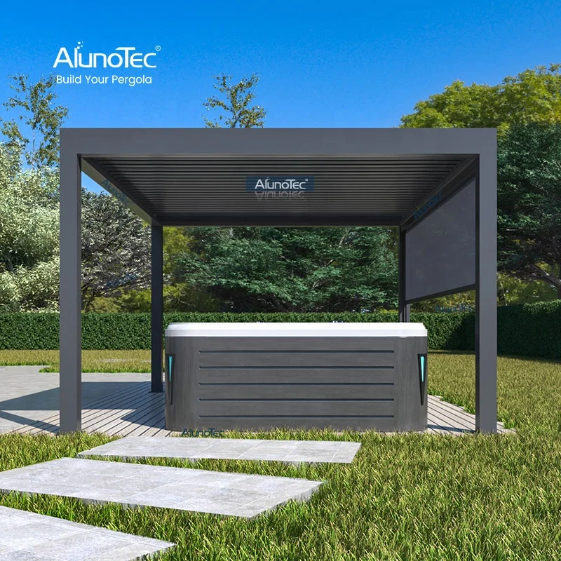 AlunoTec Heavy Duty Sun Louver Weather Proof  Vinyl Patio Veranda Purgola Roof Solar Pergola
