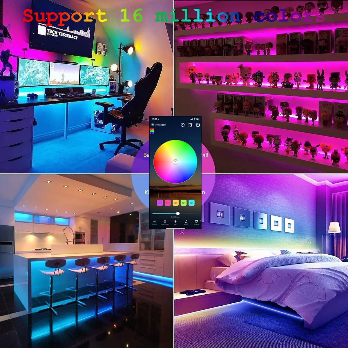 ESann Tiktok DC 12 24 вольт мобильный телефон Волшебный дом Мини RGB WIFI Светодиодная лента контроллер освещения