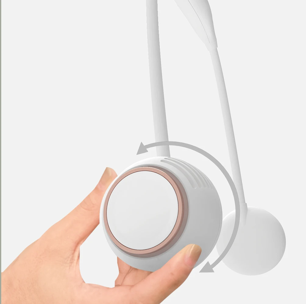 2023 New design  USB rechargeable summer desk bladeless outdoor mini personal portable  hanging electric cooler neck fan