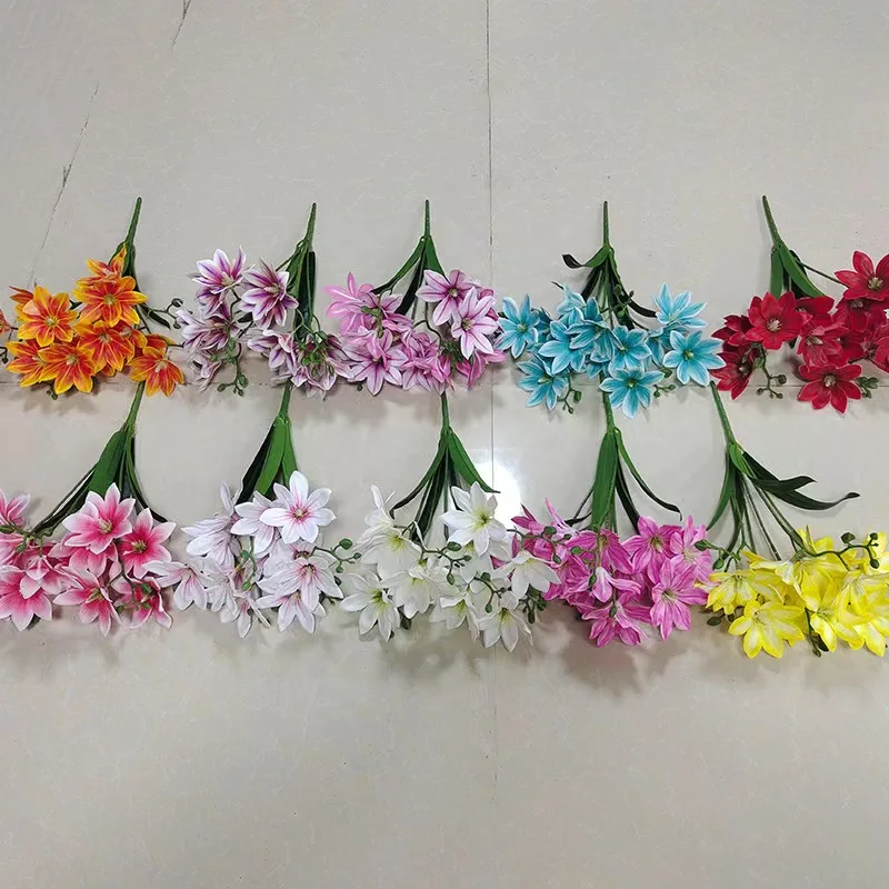 5 Forks 15 Head Millennium Magnolia PU Simulation Indoor Living Room Porch Decoration Elegant Silk Bouquet Flower Easter