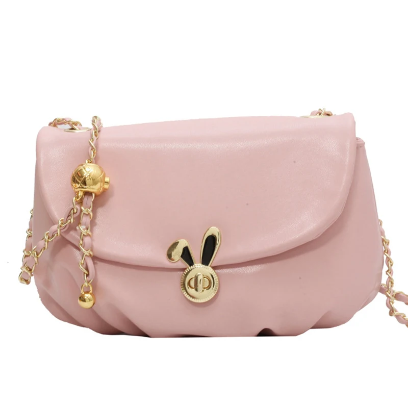Genuine Leather Small Golden Ball Crossbody Chain Bag for Women 2024 New Fashionable Summer Versatile Shoulder Bag