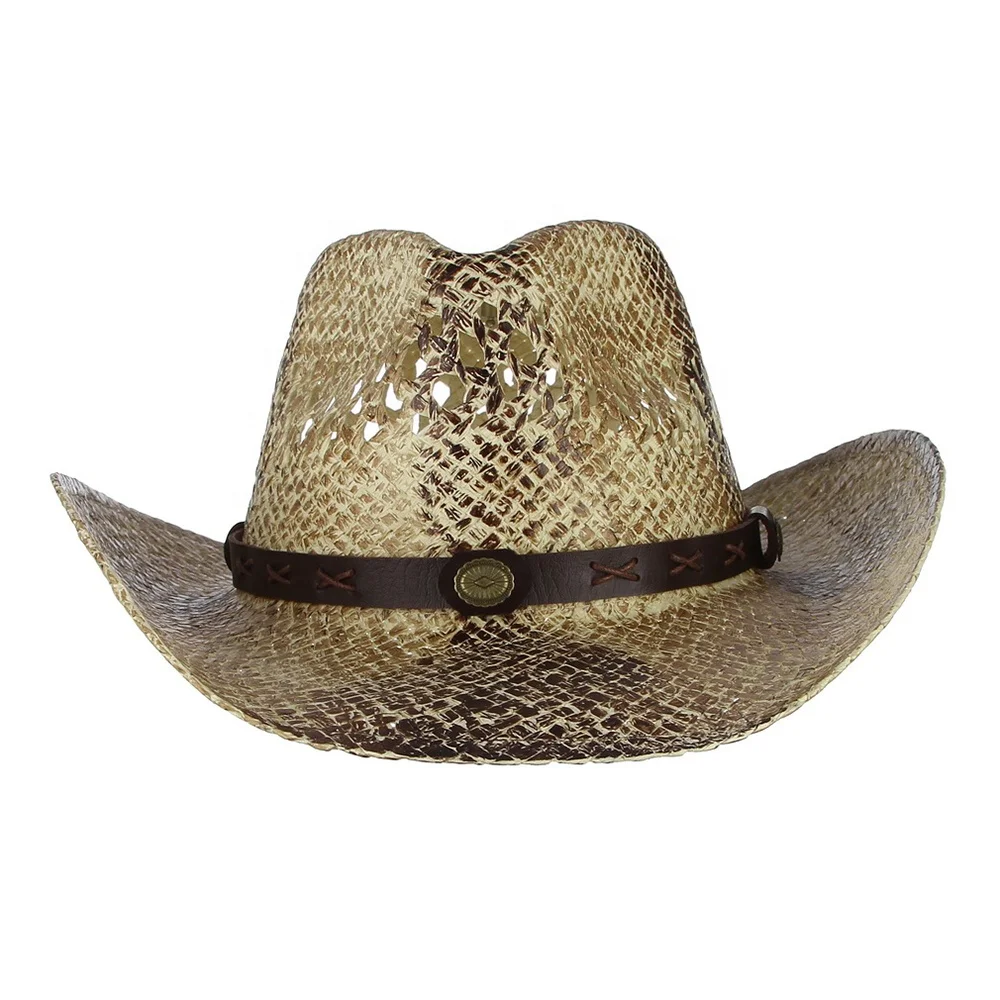Curling spray paint cowboy hat conical straw hat