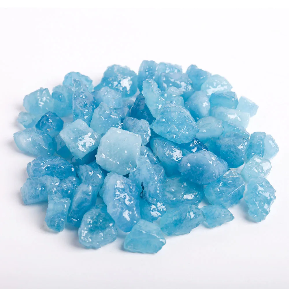 Natural Decorative Gravel Feng Shui Healing Stones Crystal Chunks Raw Aquamarine for Sale