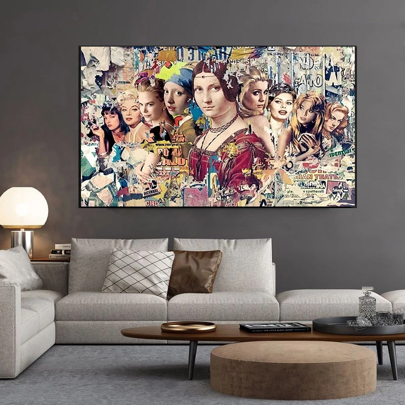 Famous Women Collection Mona Lisa and Marilyn Monroe Posters and Prints Canvas Paintings Wall Art Pictures for Living Room Decor