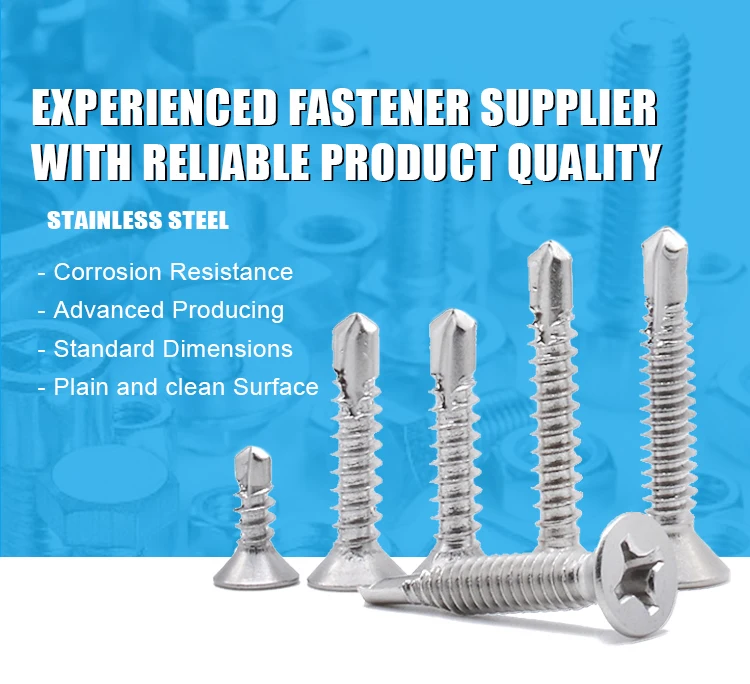 SS316 Self-drilling Screws Stainless Steel Flat Head Self Drilling Screw