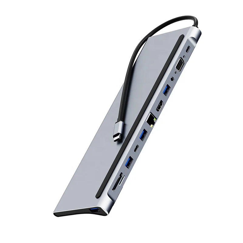 Многофункциональный 5 6 7 8 9 10 11 12 в 1 Usb Type C для HDTV 4K RJ45 SD/TF кардридер адаптер Macbook концентратор