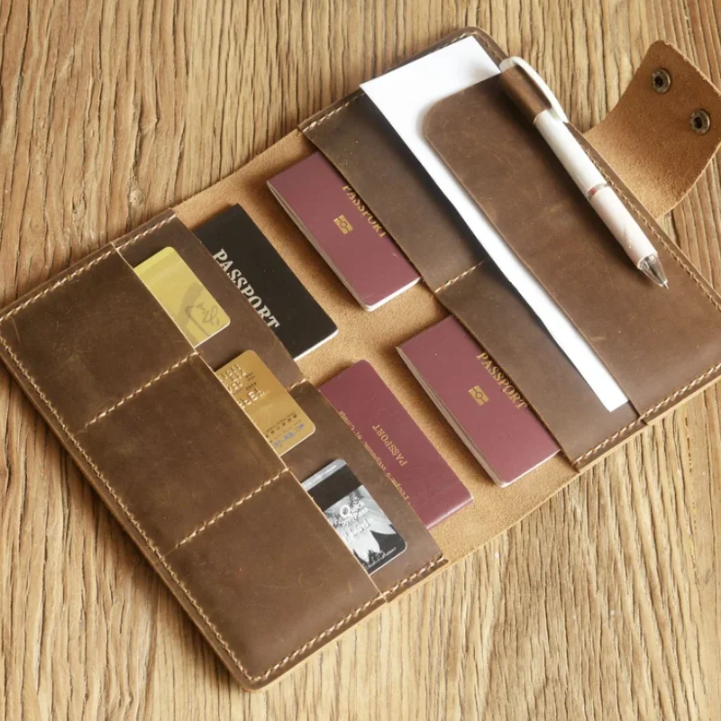 Обложка для паспорта, кошелек, чехол, держатель, органайзер для путешествий, держатель для паспорта из натуральной кожи для всей семьи