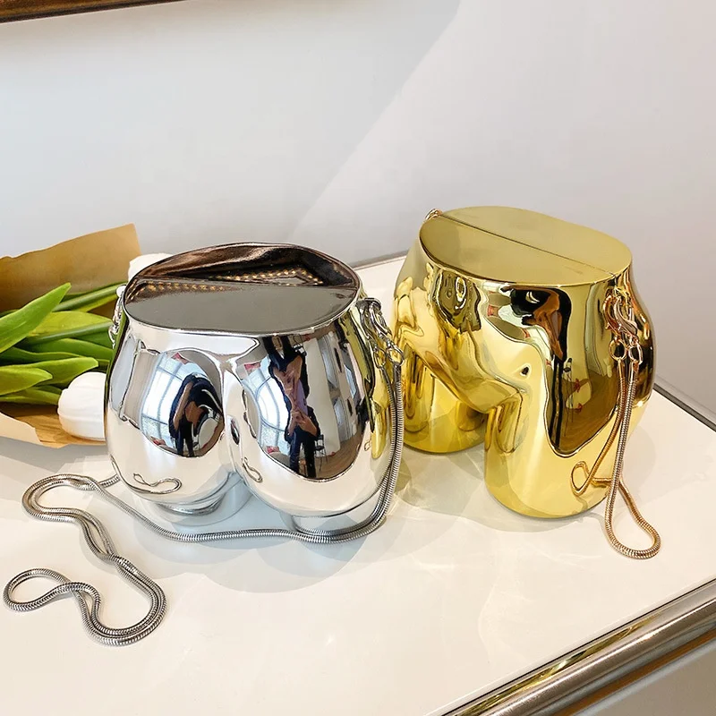 Роскошные Дизайнерские золотистые дамские сумочки, миниатюрная сумка из ПВХ в стиле хип-хоп, кошельки на цепочке на плечо, популярная Праздничная сумка на плечо, 2023