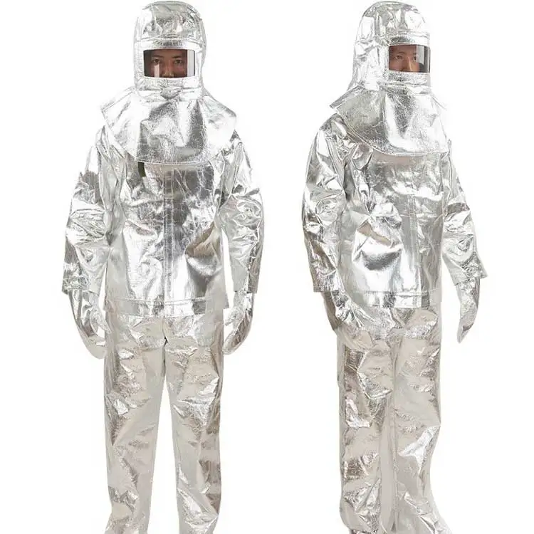 Forged anti radiation and heat insulating clothing PPE split composite aluminum foil flame retardant fabric protective clothing