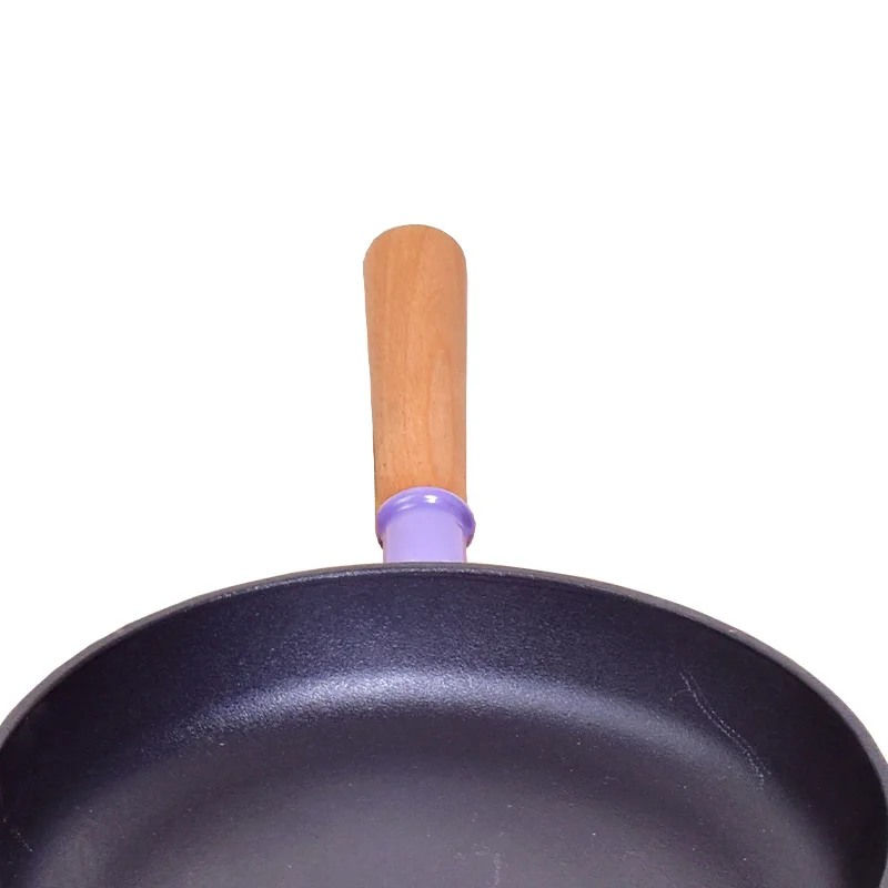 Wholesale OEM 21cm/25cm Enameled Cast Iron Fry Pan Cast Iron Non-Stick Skillet Pan with Double Handles