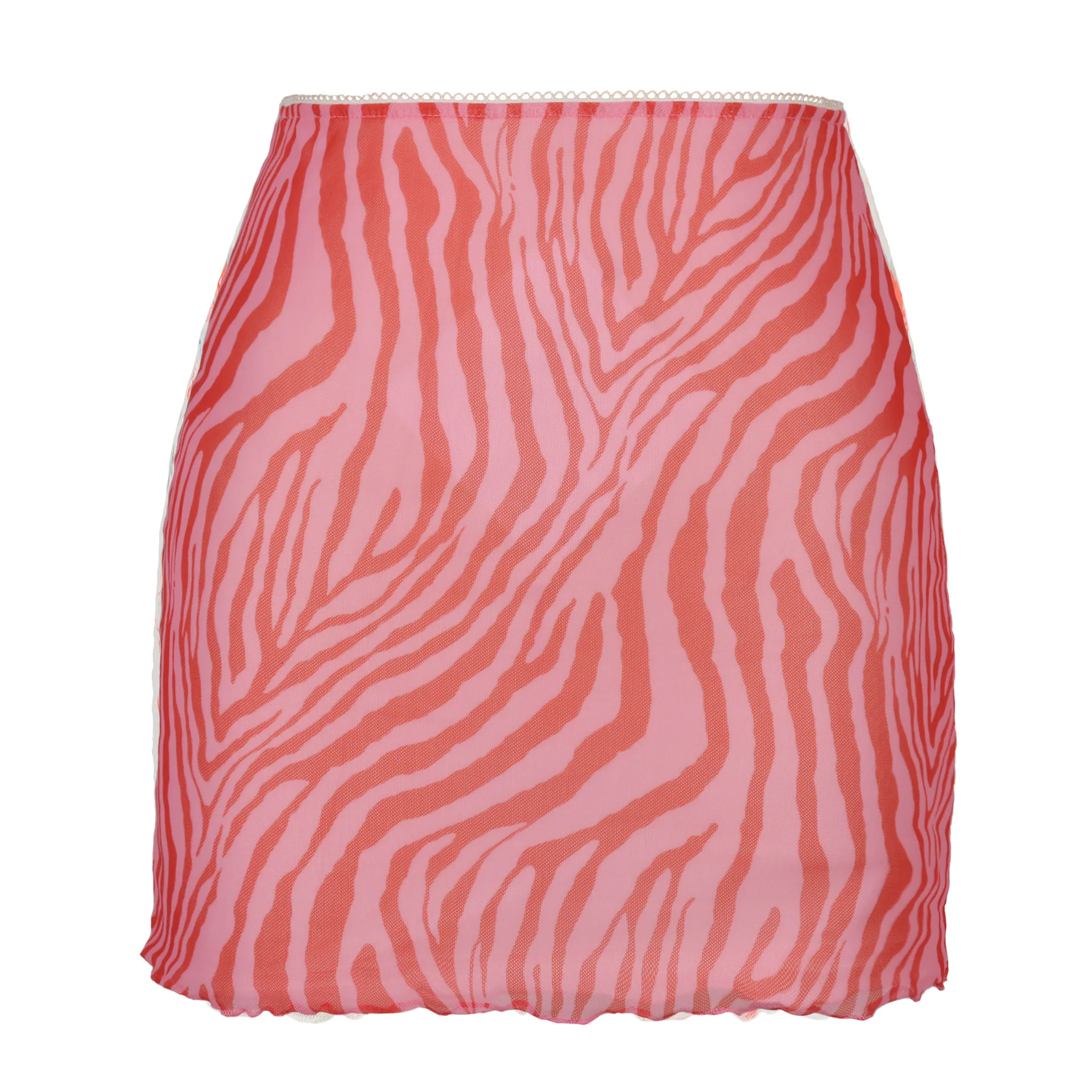 New Arrivals Spring summer Printed High waist Double layer Slim Skirt Women Vintage Sexy Mini Skirt