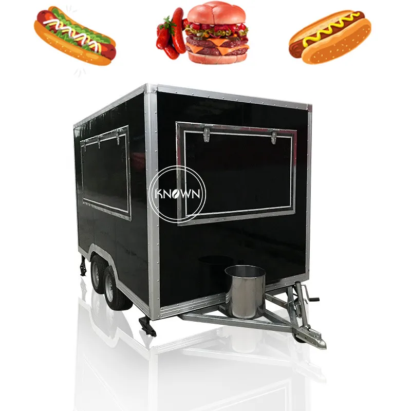 CE DOT утвержденный мобильный квадратный трейлер для мороженого европейская быстрая уличная тележка продажи хот-догов торговый киоск курицы