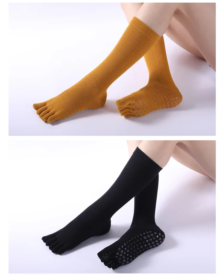 Custom long tube Yoga socks five finger dispensing socks