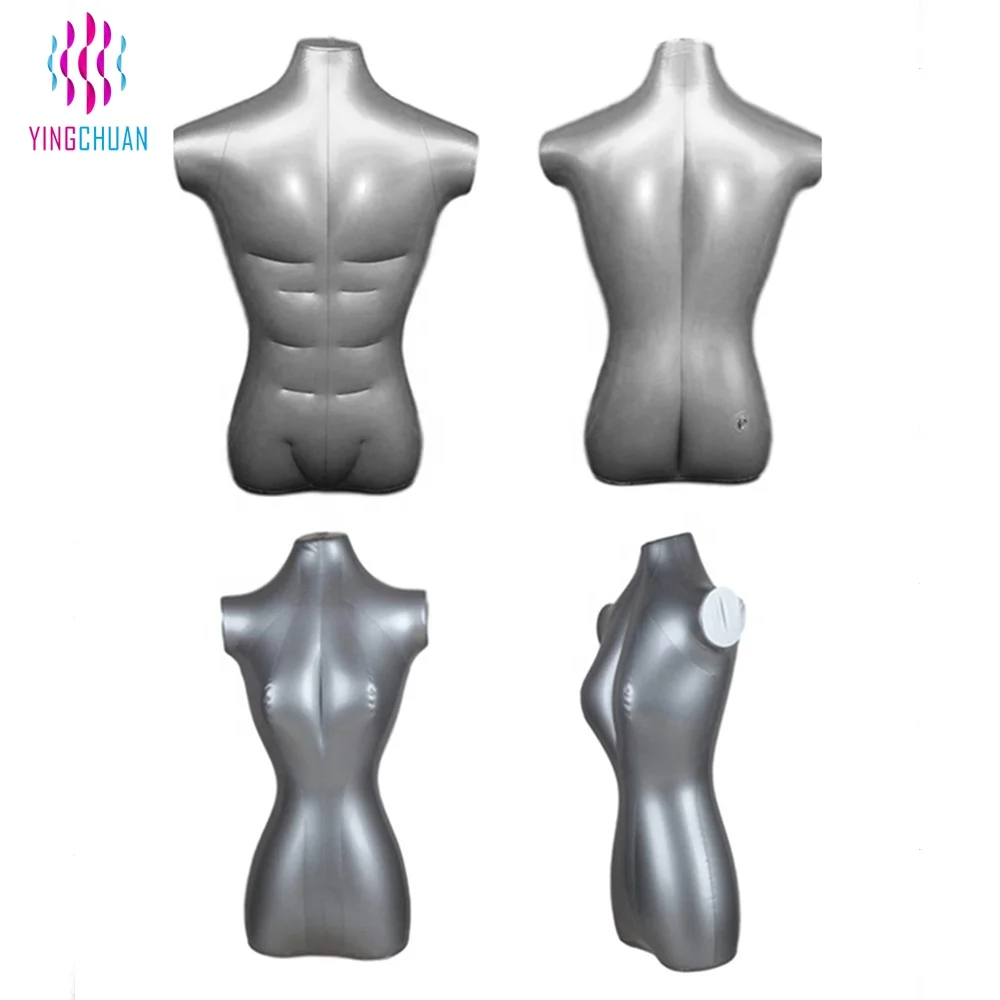 Inflatable Male Half Body Mannequin Torso Dress Form Dummy Model Display