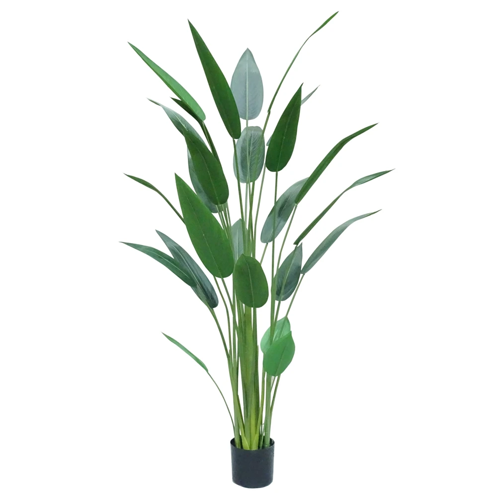 6FT Home Decor Faux Bird of Paradise Artificial Palm Tree Real Touch Trunk Banana Tree Skybird with Pot Pointed Laves