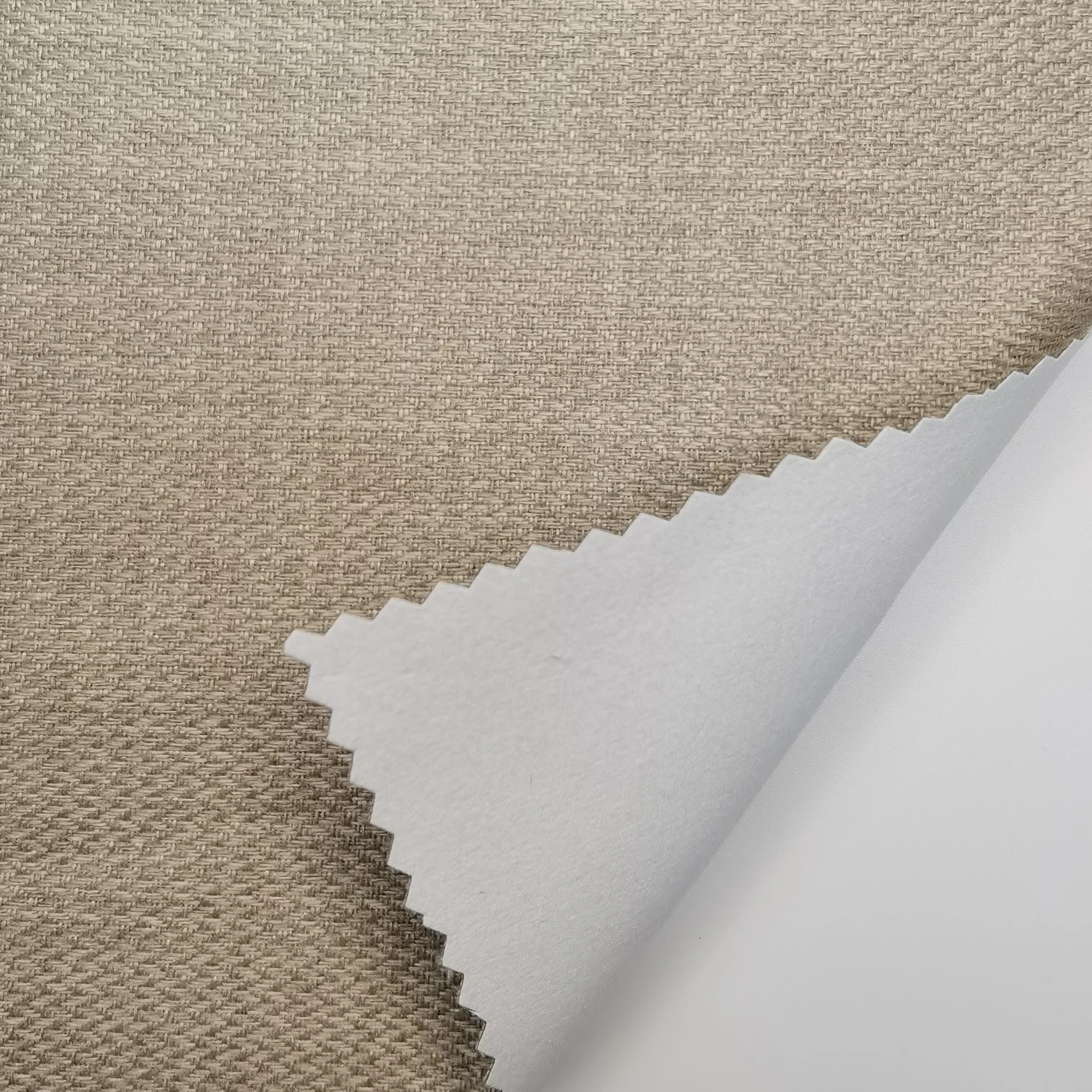 Wholesale Decorative Living Room 100% Polyester Woven Linen Look blackout curtain fabric