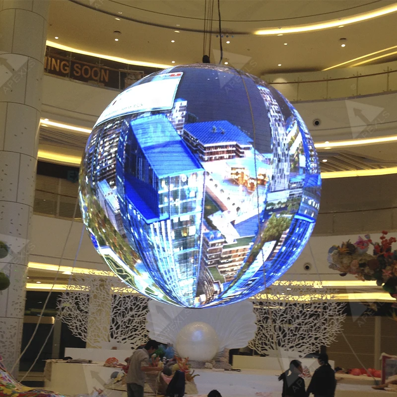 Apexls P1.87 P2 P2.5 P3 P4 P5 P6 P8 P10 Indoor Outdoor Sphere Led Display Screen