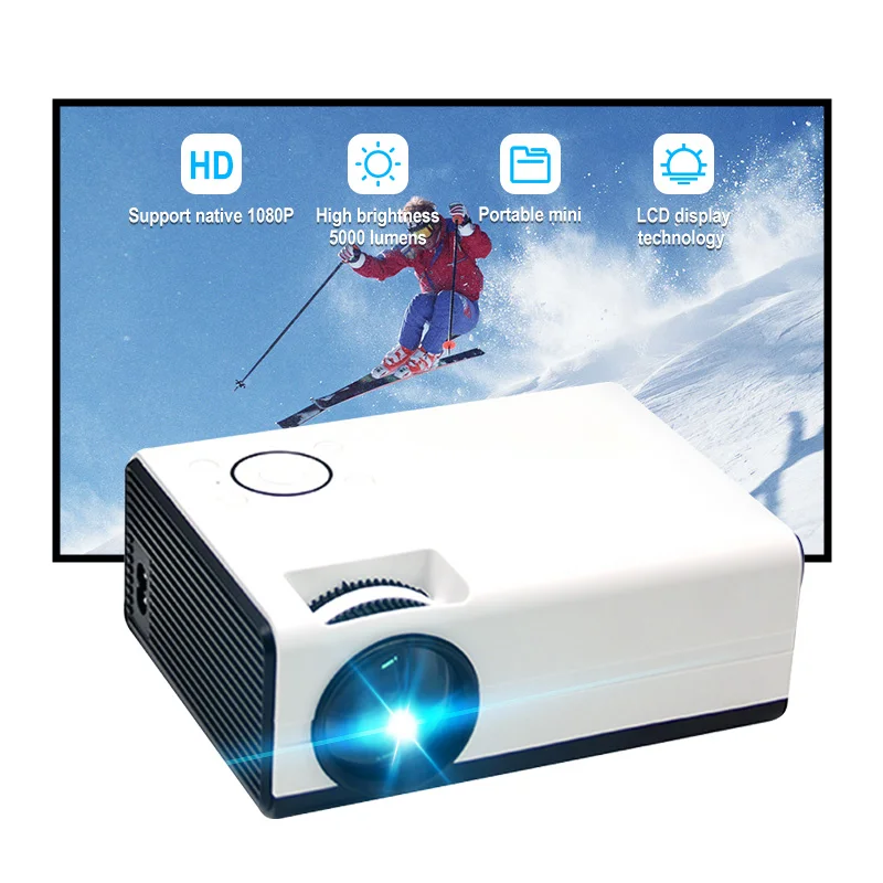 1080P Native Full HD Projectors Wifi Mini Portable Movie Beamer LCD 4k UHD Video LED Projector Android with Projection Screen