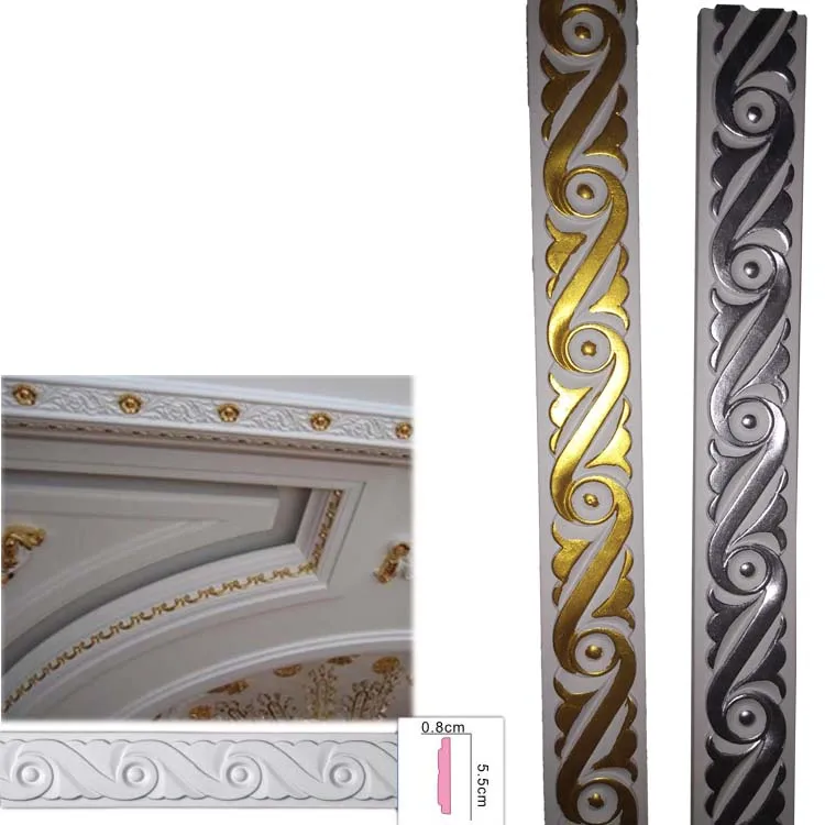 Polyurethane crave crown moulding pvc foam cornice moulding and ceiling decorative moulding line
