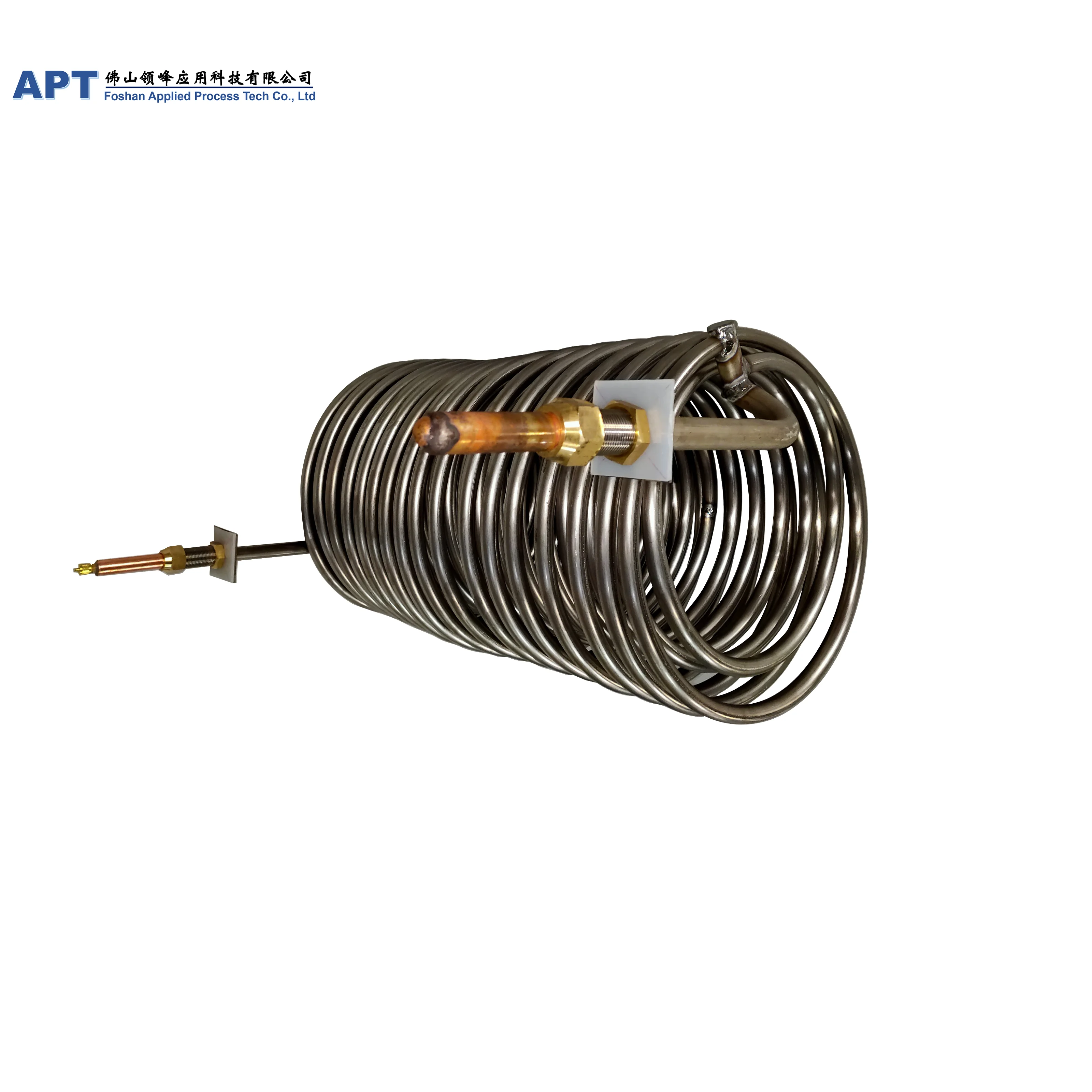 Customized 4HP stainless steel tube coil evaporator Titanium corrugated tube coil heat exchanger counterflow wort chiller