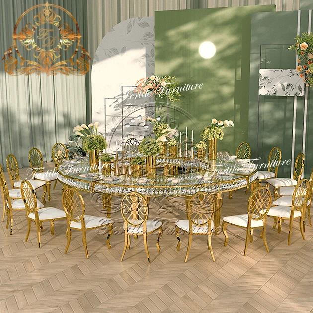 Unique Design stainless steel dining table set for sale