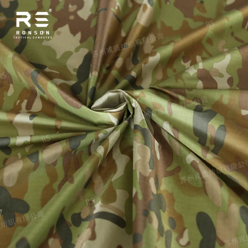 210T nylon Ripstop waterproof PU coated infrared fabric AMCU camouflage polyamide fabric for tents and ranincoats IRR treatment