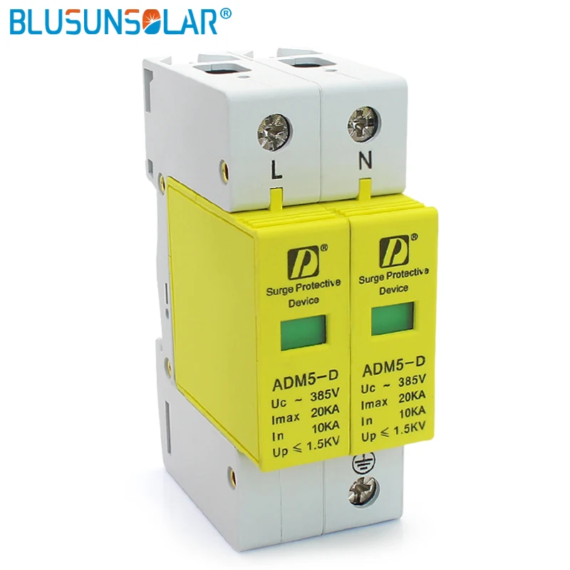 Surge Protection Device Standard 35mm DIN Rail 2P 20KA  385V AC Household Low-Voltage Anti-lightning SPD Surge Arrester