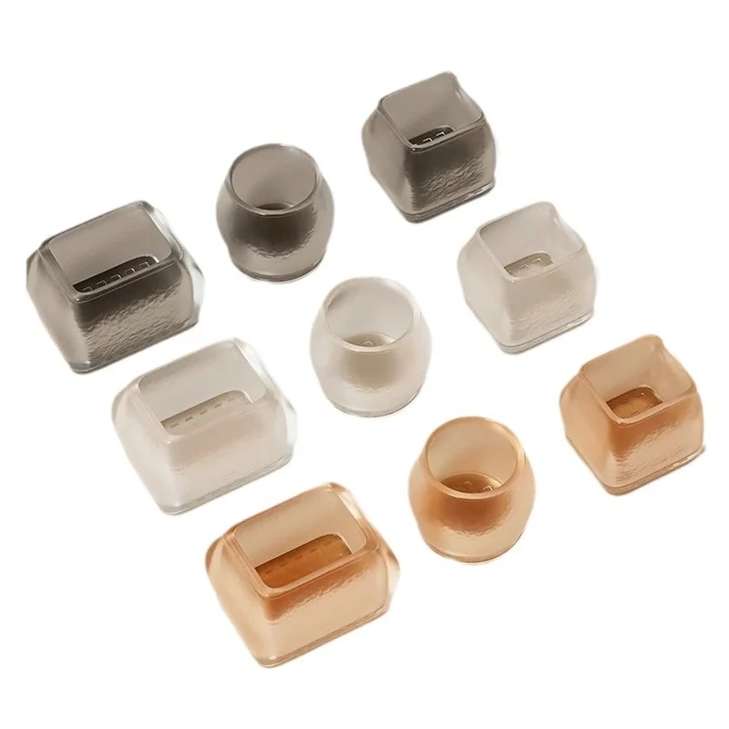 Silicone Chair Leg Floor Protectors Square Furniture Glides Feet with Felt Pads Rubber Chair Protection Cover