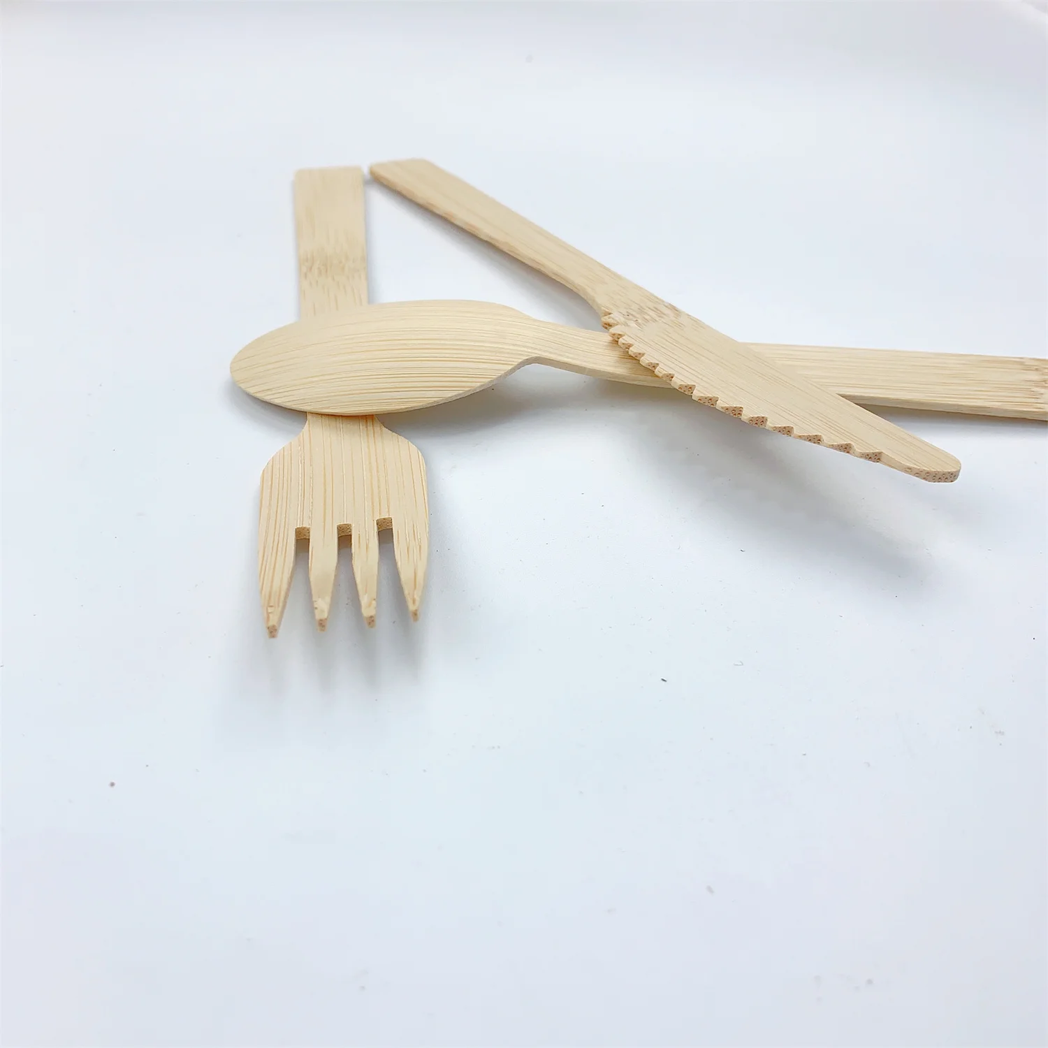 Biodegradable Bamboo Cutlery Utensils Bamboo Spoon And Disposable Fork