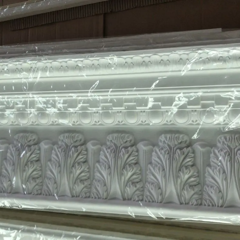 Hot Polyurethane Carved Corner Decorative Pu Foam Plain Crown Cornice Polyurethanes Carve Moulding PU ceiling wall moulding