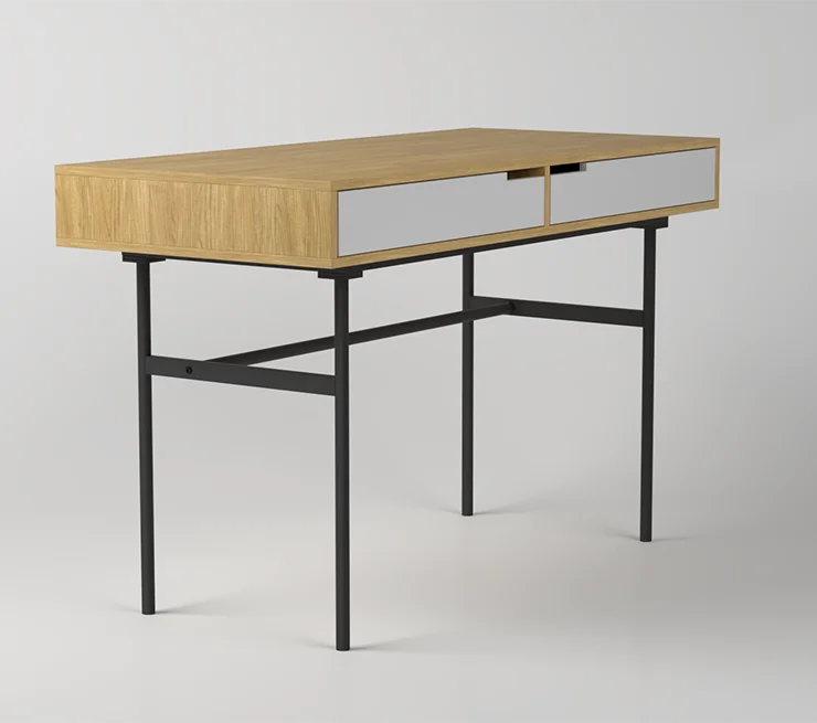 Ergonomic Modern Factory Supply Cheap Price Corner Corner Desk Wood Metal Legs Computer Table with Drawer