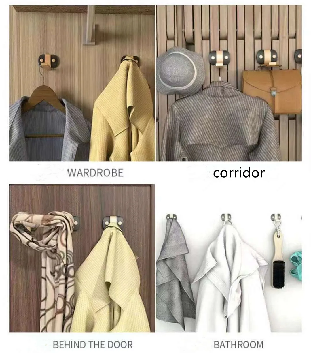 Black Nordic Decoration Coat Hook Wall-mounted Metal Living Room Closet Clothes Single Hidden