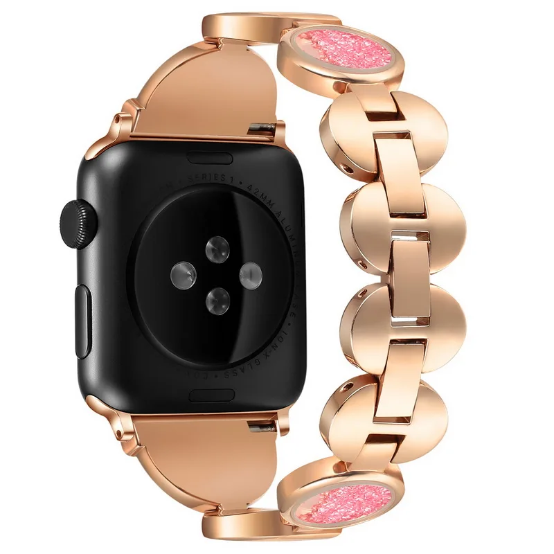 
Diamond Watch Band for Apple Iwatch Stainless Steel Metal Strap For Iwatch4/3/2/1 38mm 40mm 42mm 44mm Womens Watch Band 