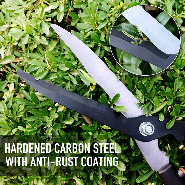 Hedge Shears Gardening Landscaping Hedge Clippers Carbon Steel Blade Comfortable Handle Wavy Blade Absorb Shock Garden Trimmer