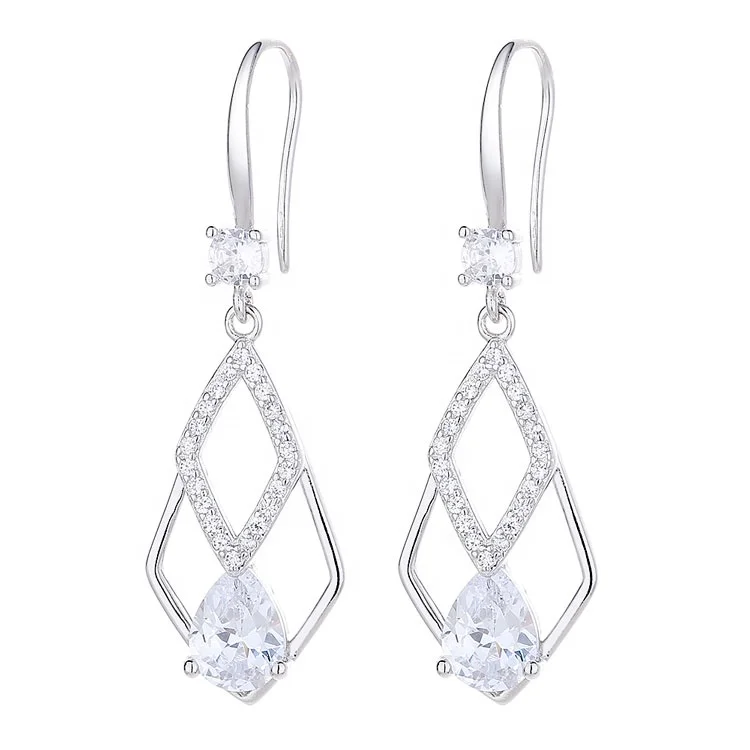 Wholesale Exotic Fish Hook Drop Earrings in Real Silver 925 Dangle Earrings for Women