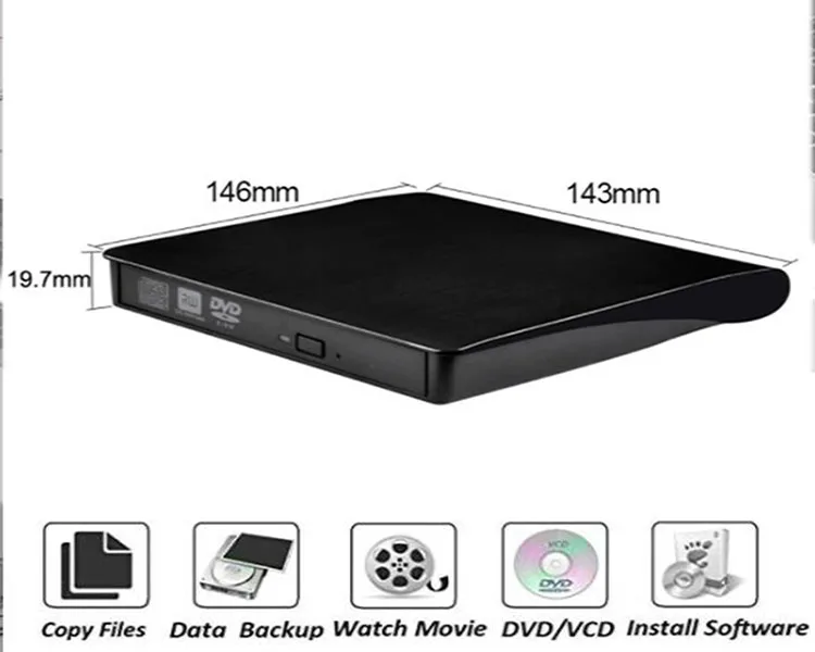 Внешний проигрыватель CD/DVD с USB 3 0 для записи DVD/CD/чтения/записи