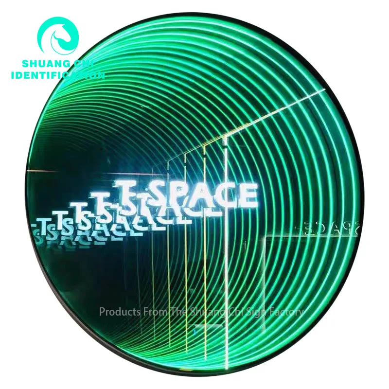 High quality long duration time abyss mirror infinity mirror tempered glass customize size and color for events advertising