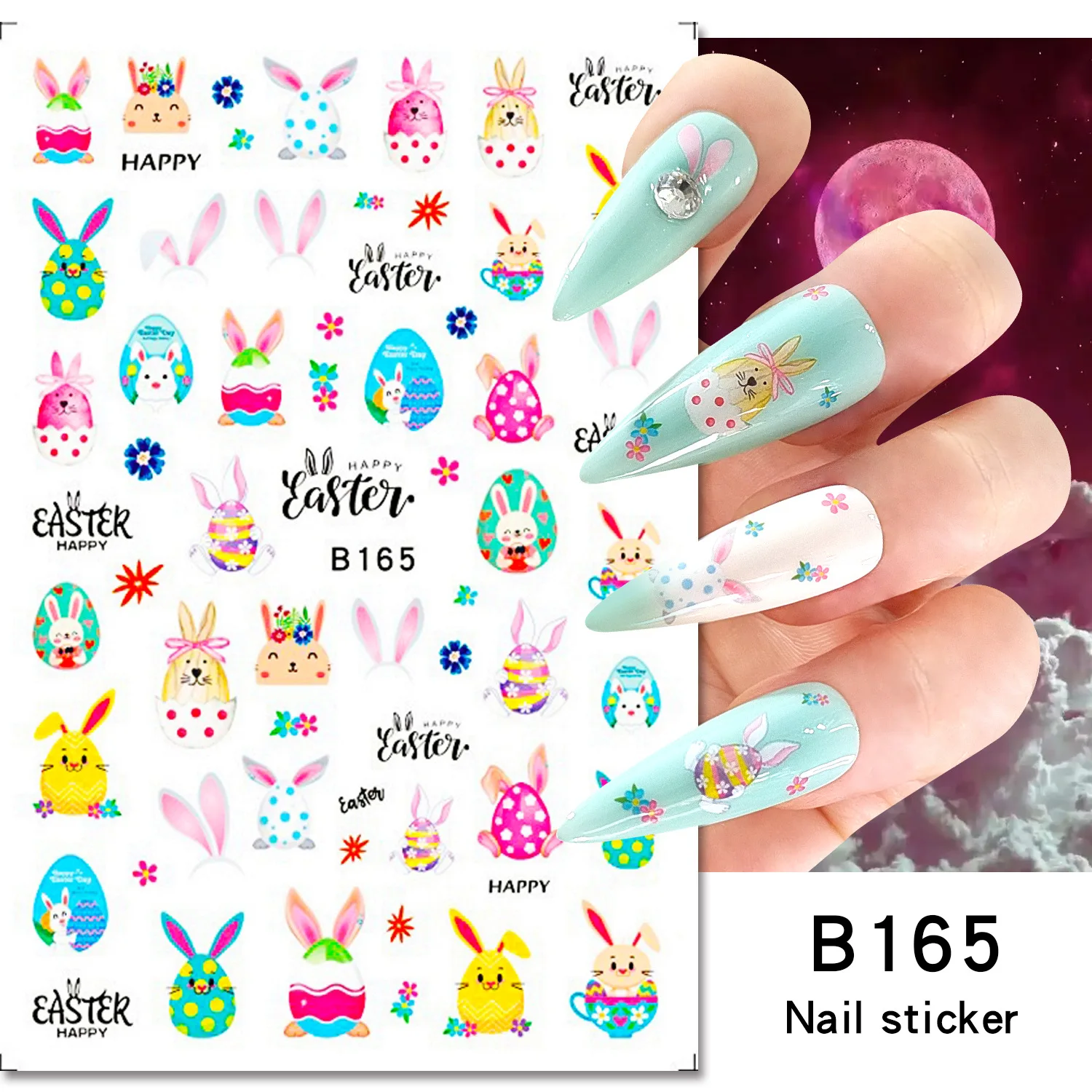 Nail Art Accessories Manicure Stickers rabbit eggs easter nail sticker