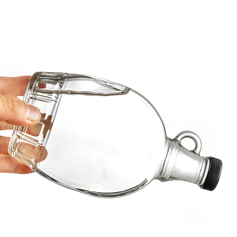 Производитель креативных прозрачных плоских стеклянных бутылок для вина винная бутылка в Калифорнии упаковки винных напитков