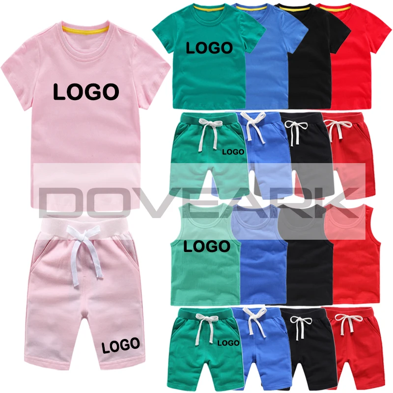 Baby Boys Sets Summer Girls Clothes Sets Short Sleeve T shirt Short Pants Cotton Sports Suits Children Clothing
