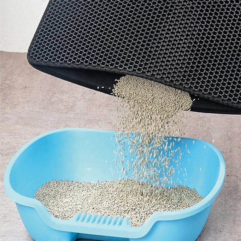 double layer non slip easy to clean cat litter trapping mat with waterproof bottom cat litter mat