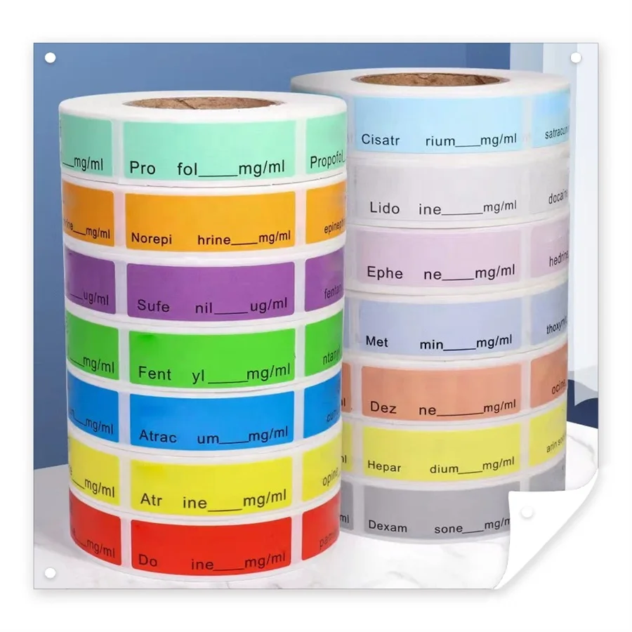 Custom Medical Care Adhesive Sticker UV Printed Waterproof Drainage Tube Label for Pill Urine Stomach Medicine Identification