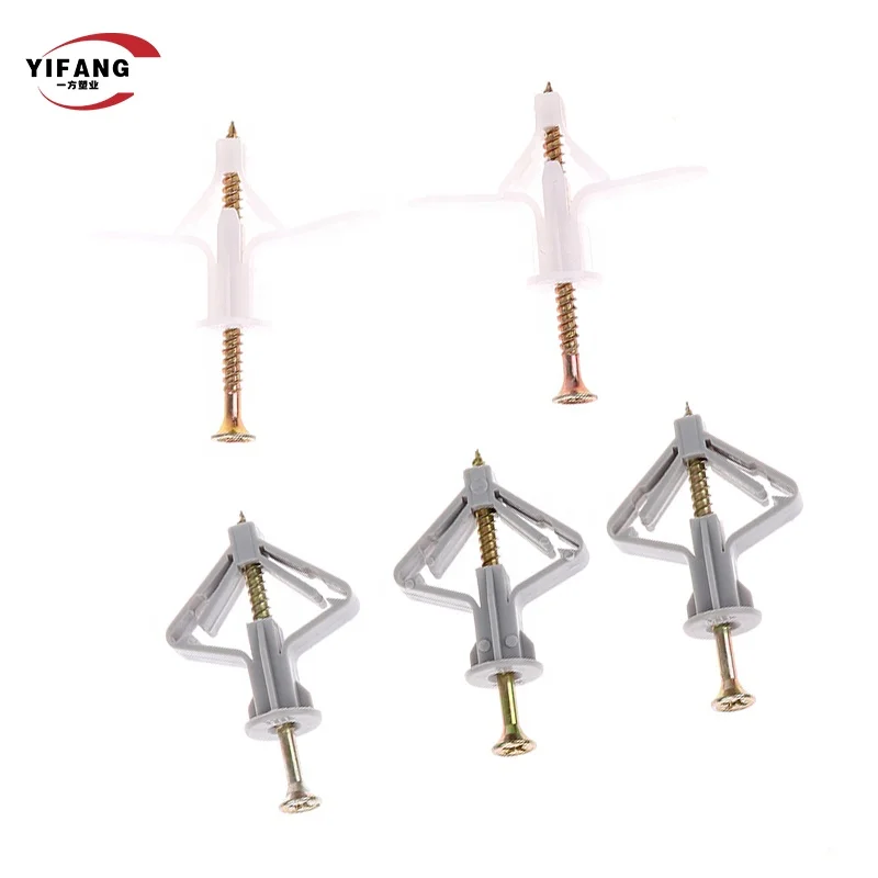 50 Pcs Metal Gypsum Board Butterfly Drywall Anchors Kit Hollow Wall Anchors Heavy Duty Dry Wall Mount Anchors