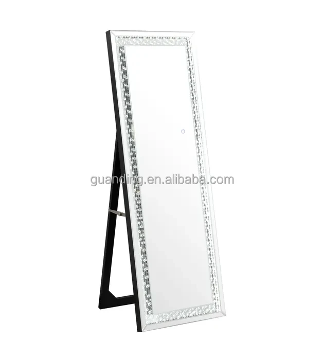 Framed Rhinestone Floor-Length Mirror