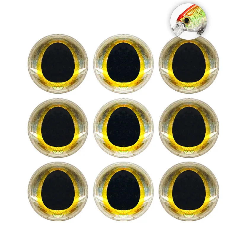 Fishing Lure Eyes 3mm-6mm 3D Fly Tying Eyes Realistic Fishing Eye for Making Fishing Bait Crafts DIY Materials