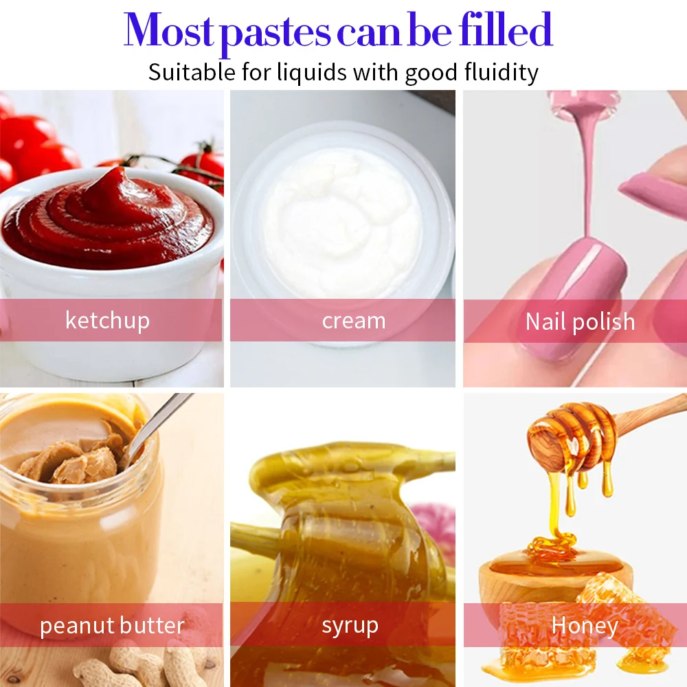 YK Four Head with Dust Cover Automatic Paste Gas Honey Cream Oil Soft Drink Beverage Water Bottle Filling Machine 0.4-0.6mpa 2m