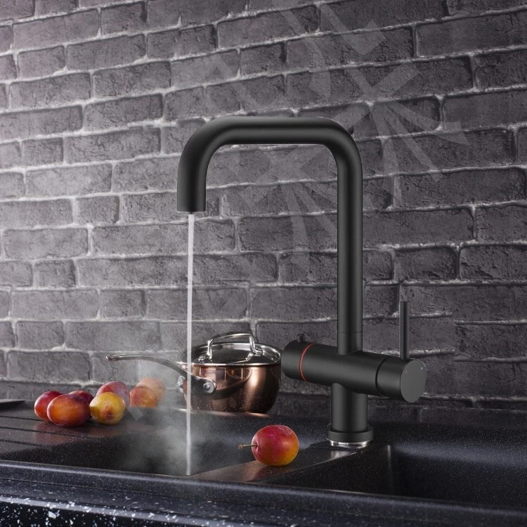OEM 3 in 1 Matt Black Instant Boiling Hot Water Tap Kitchen Water Heater Faucet