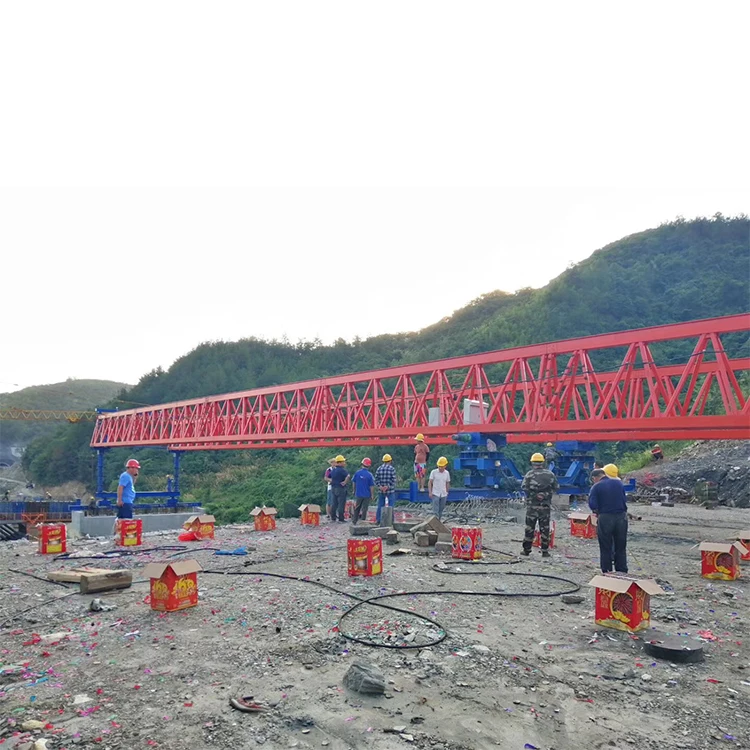 Top lifting use 150 ton duty bridge double beam girder launching crane
